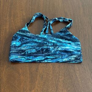 lululemon Energy bra Blue & Black Swirl Strappy Sports Bra